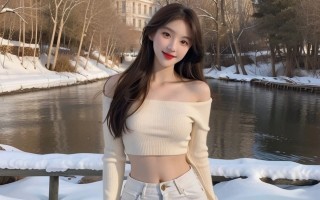 美女清新自然，雪中佳人：纯净美感展现女性时尚魅力